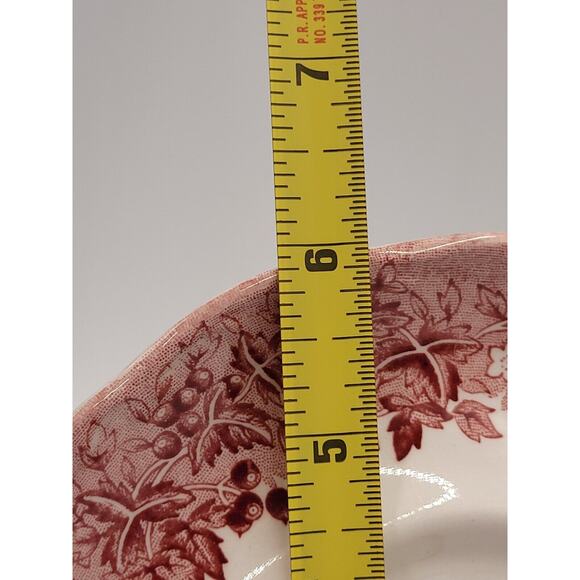 JG Meakin Teacup Saucer Romantic England Anne Hathaway Ironstone China Red Vtg - Picture 2 of 16